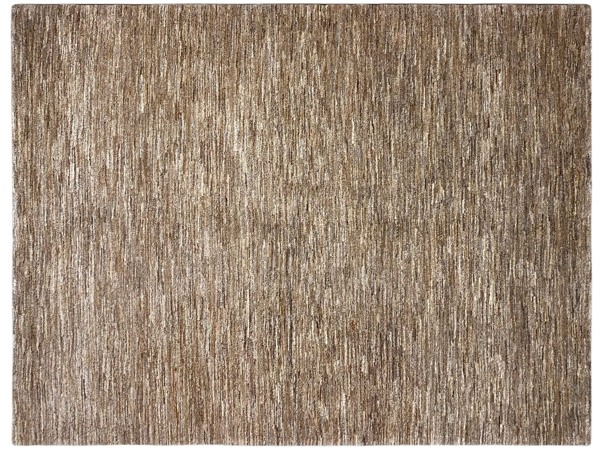 Rectangular Gabbeh rug, mottled brown and beige, short pile height