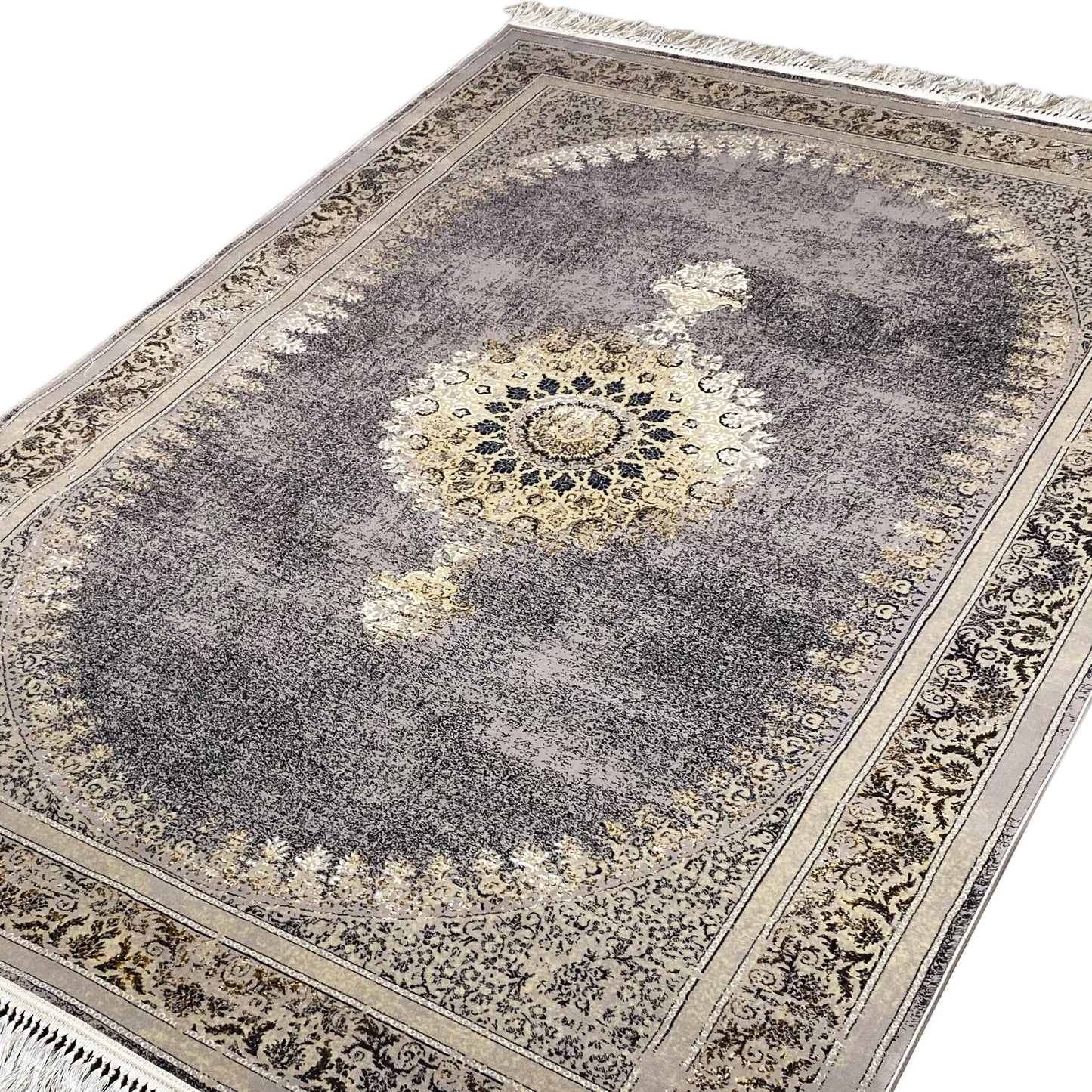 Großer Teppich 160x230 cm, Anthrazit Vintage Stil, beste Qualität