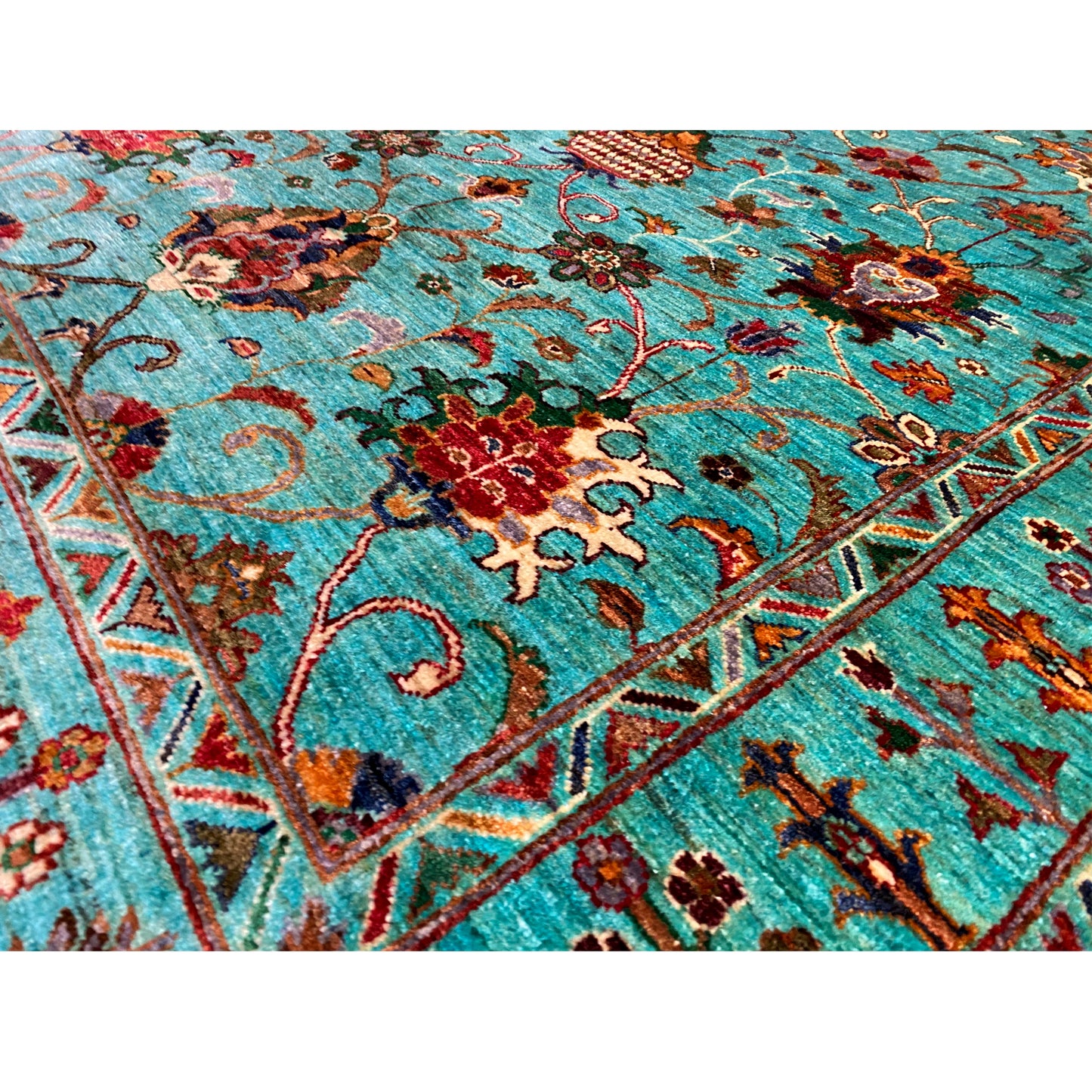 Türkiser Khorjin Teppich 197x158 cm - German Carpet Shop