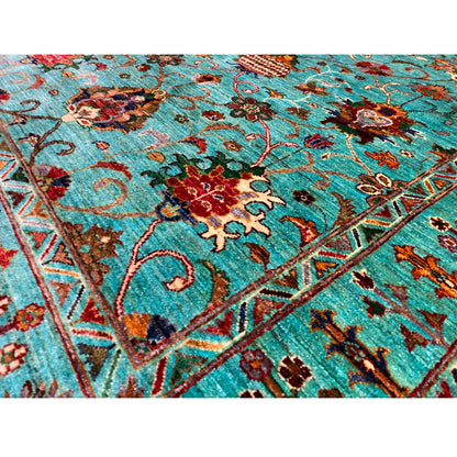 Türkiser Khorjin Teppich 197x158 cm - German Carpet Shop