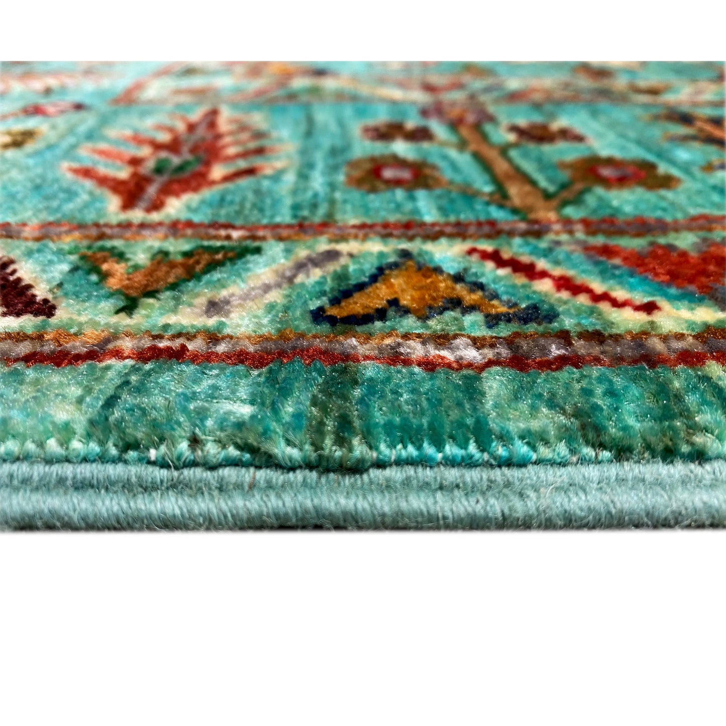 Türkiser Khorjin Teppich 197x158 cm - German Carpet Shop