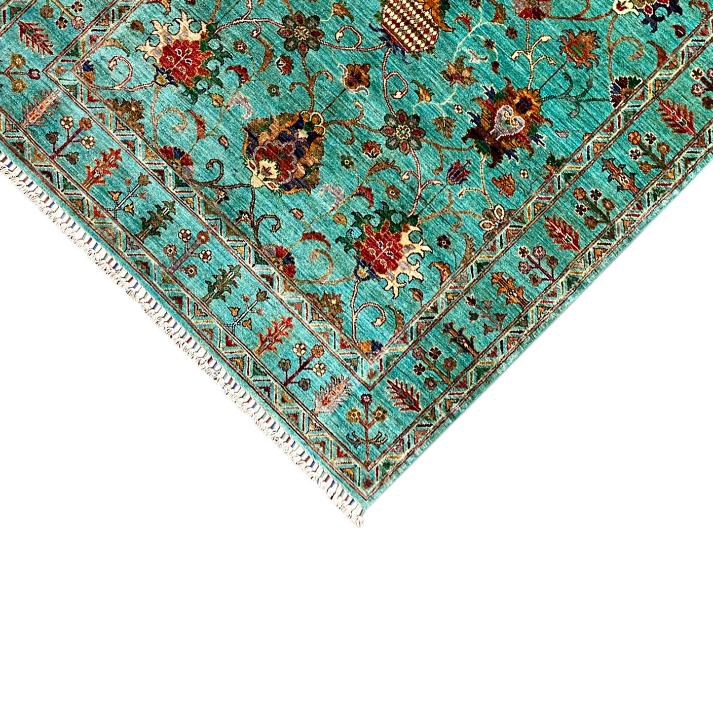 Türkiser Khorjin Teppich 197x158 cm - German Carpet Shop