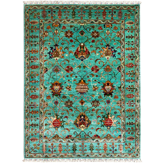 Türkiser Khorjin Teppich 197x158 cm - German Carpet Shop