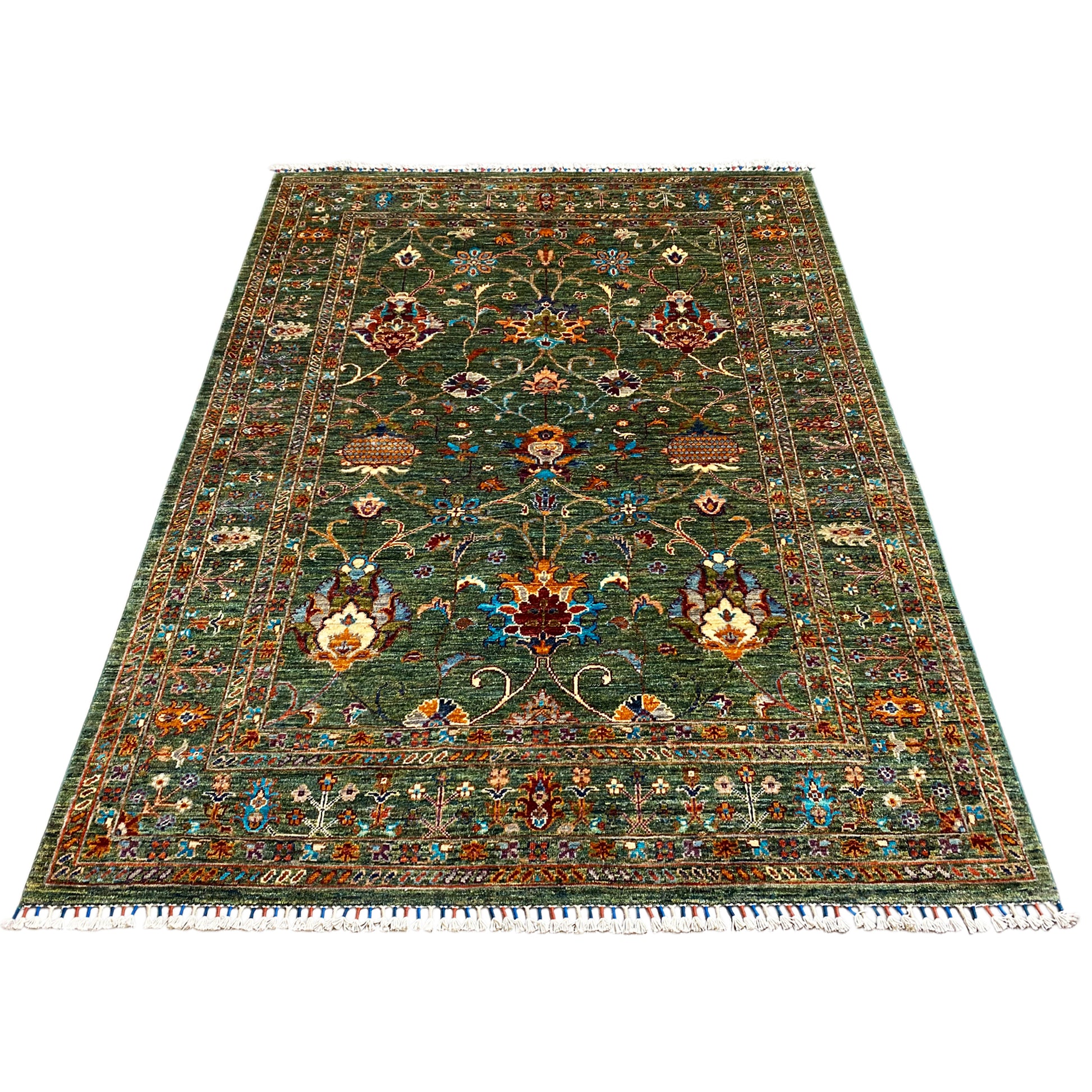 Grüner Khorjin Teppich 207x156 cm - German Carpet Shop