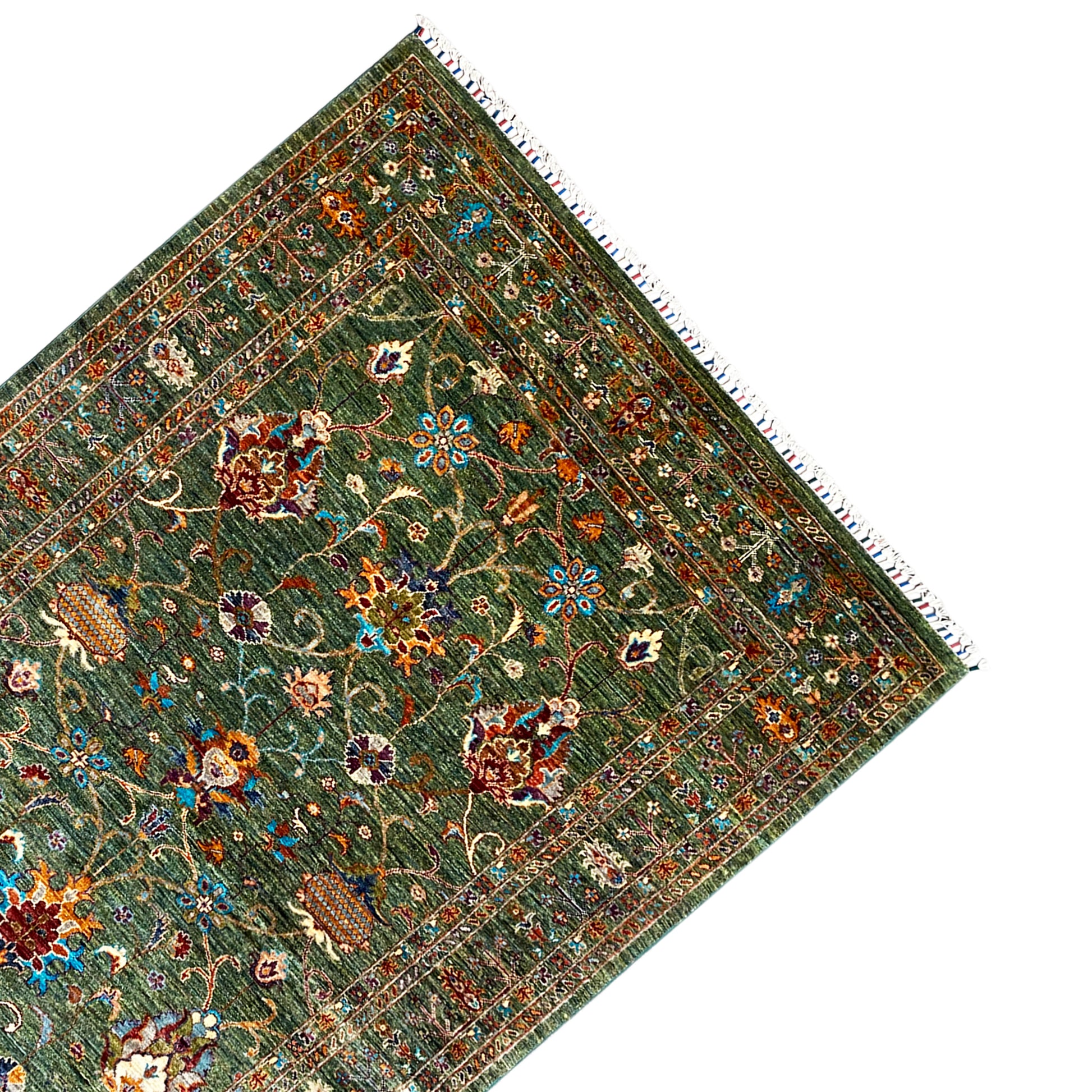 Grüner Khorjin Teppich 207x156 cm - German Carpet Shop
