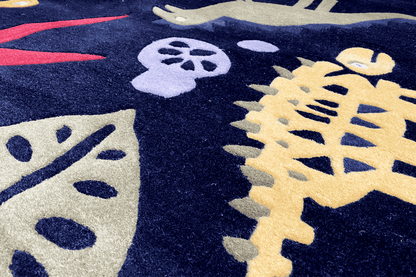 Handgetufteter Dinosaurier-Kinderteppich – Mehrfarbiger Spielzimmer-Teppich mit lustigem Dino-Design – 120x180 cm (4x6 ft) - German Carpet Shop