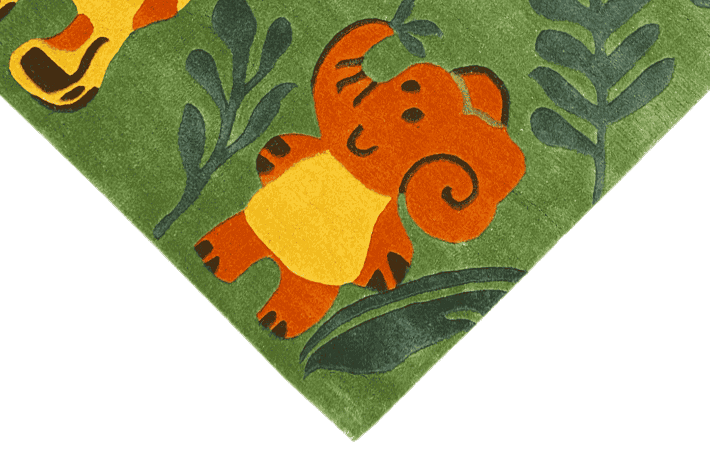 Grüner handgetufteter Kinder-Dschungel-Teppich, 120x180cm (4x6 ft) - German Carpet Shop