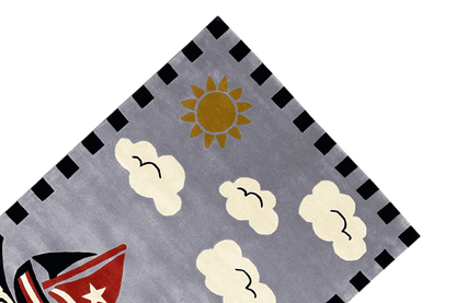 Leinen los! Handgetufteter Kinder-Segelboot-Teppich, 170x240cm (5.6x7.9 ft) - German Carpet Shop