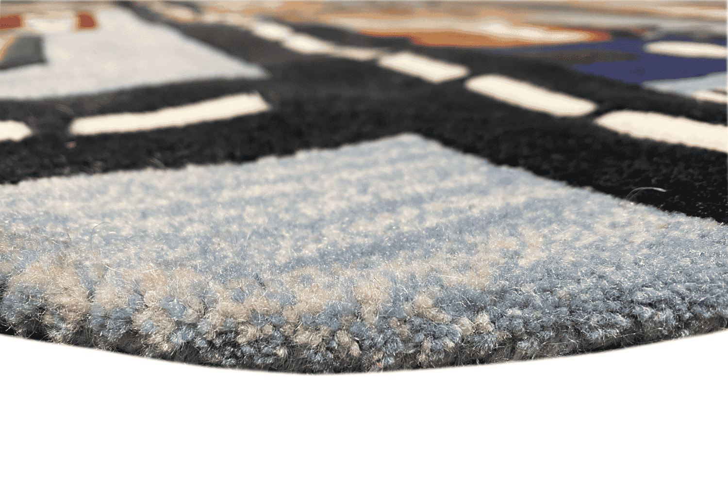 Stadt-Abenteuer - Handgetufteter Kinder-Stadtplan-Teppich, 150x150cm (4.9x4.9ft) - German Carpet Shop