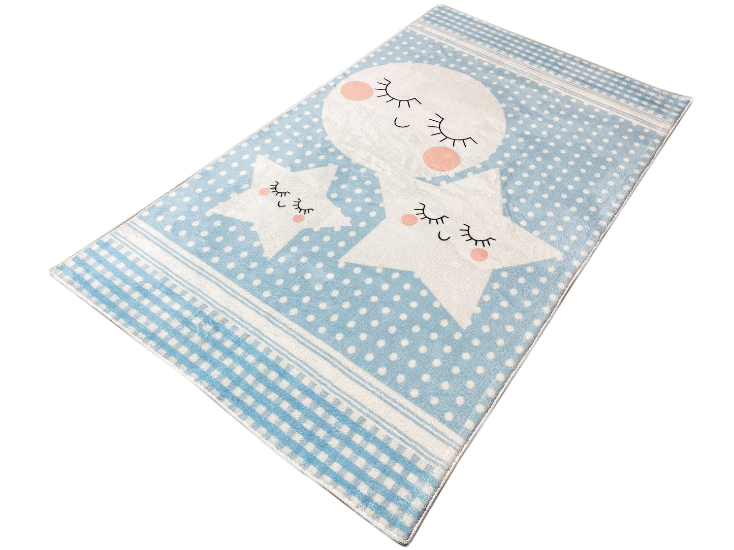 Children's Rug "Star World", blue, 90x160 cm