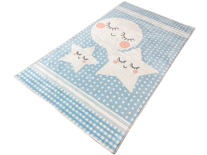 Children's Rug "Star World", blue, 90x160 cm