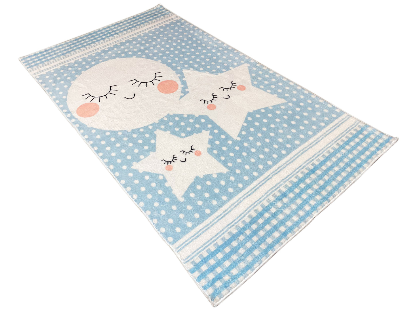 Children's Rug "Star World", blue, 90x160 cm
