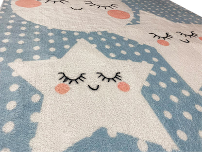 Children's Rug "Star World", blue, 90x160 cm