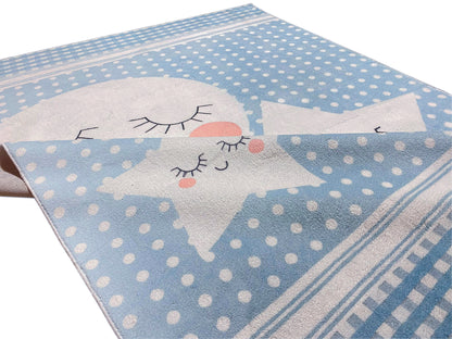 Children's Rug "Star World", blue, 90x160 cm