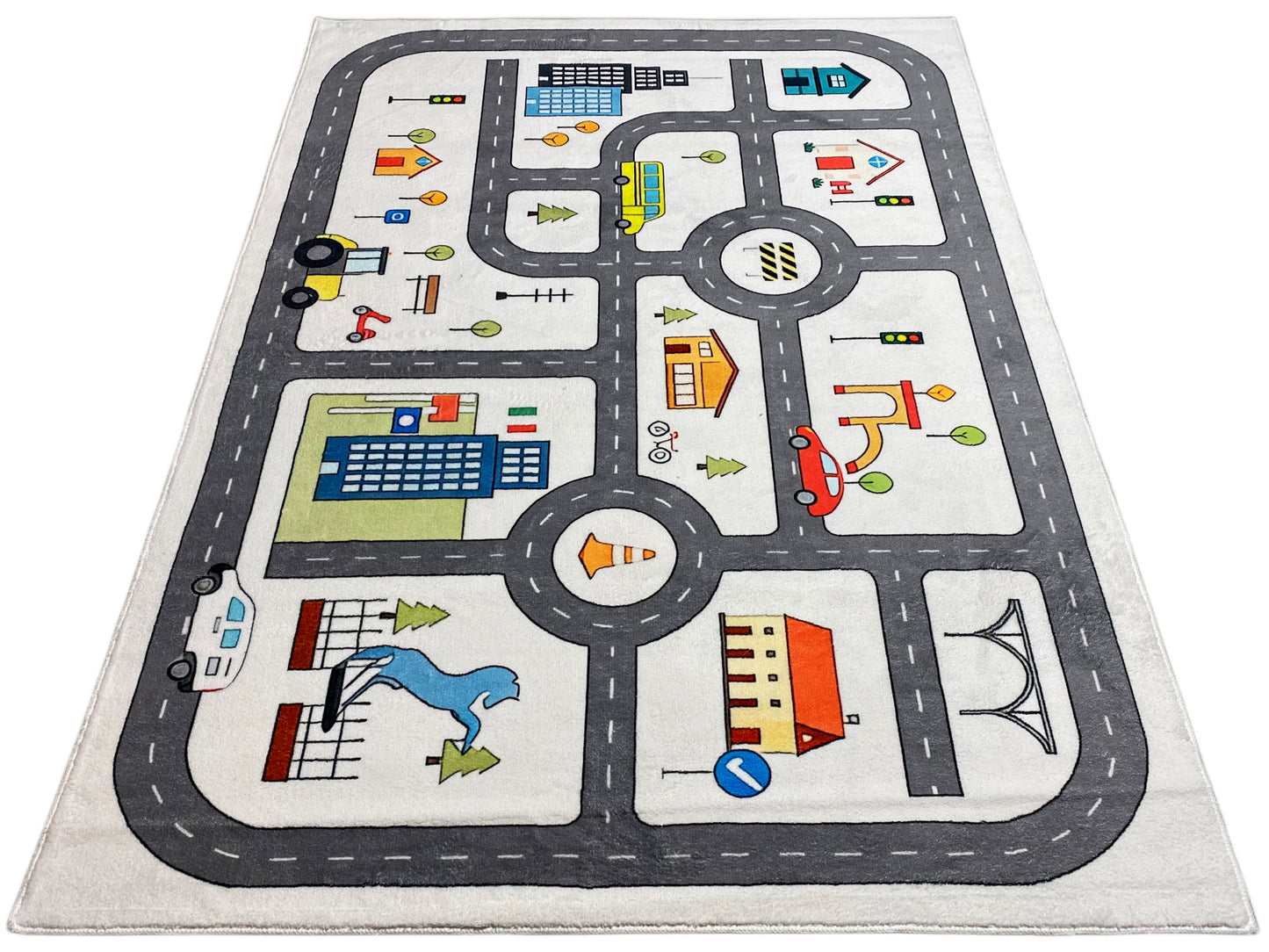 Children's Rug "Street", gray, 140x200 cm