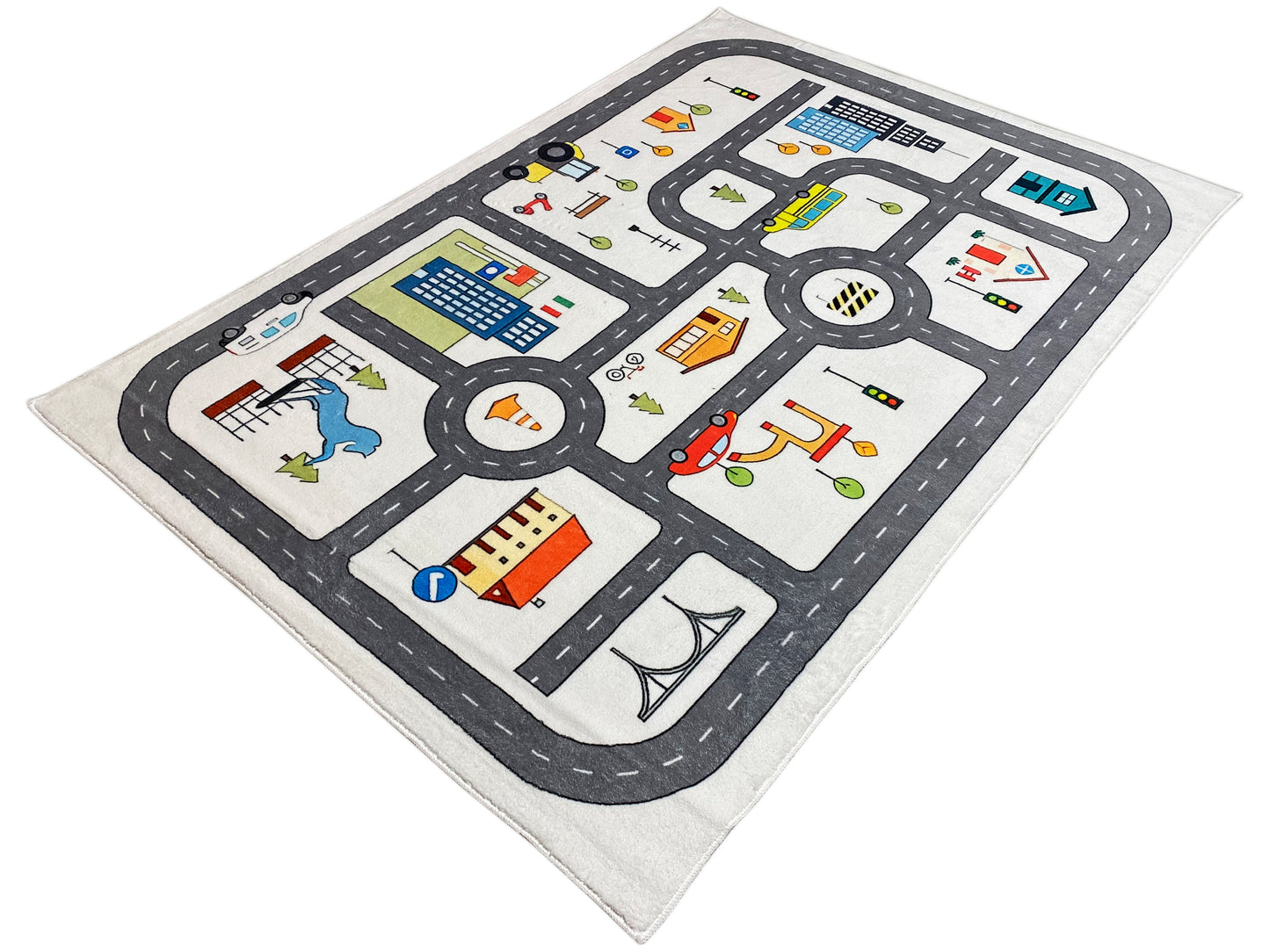 Children's Rug "Street", gray, 140x200 cm