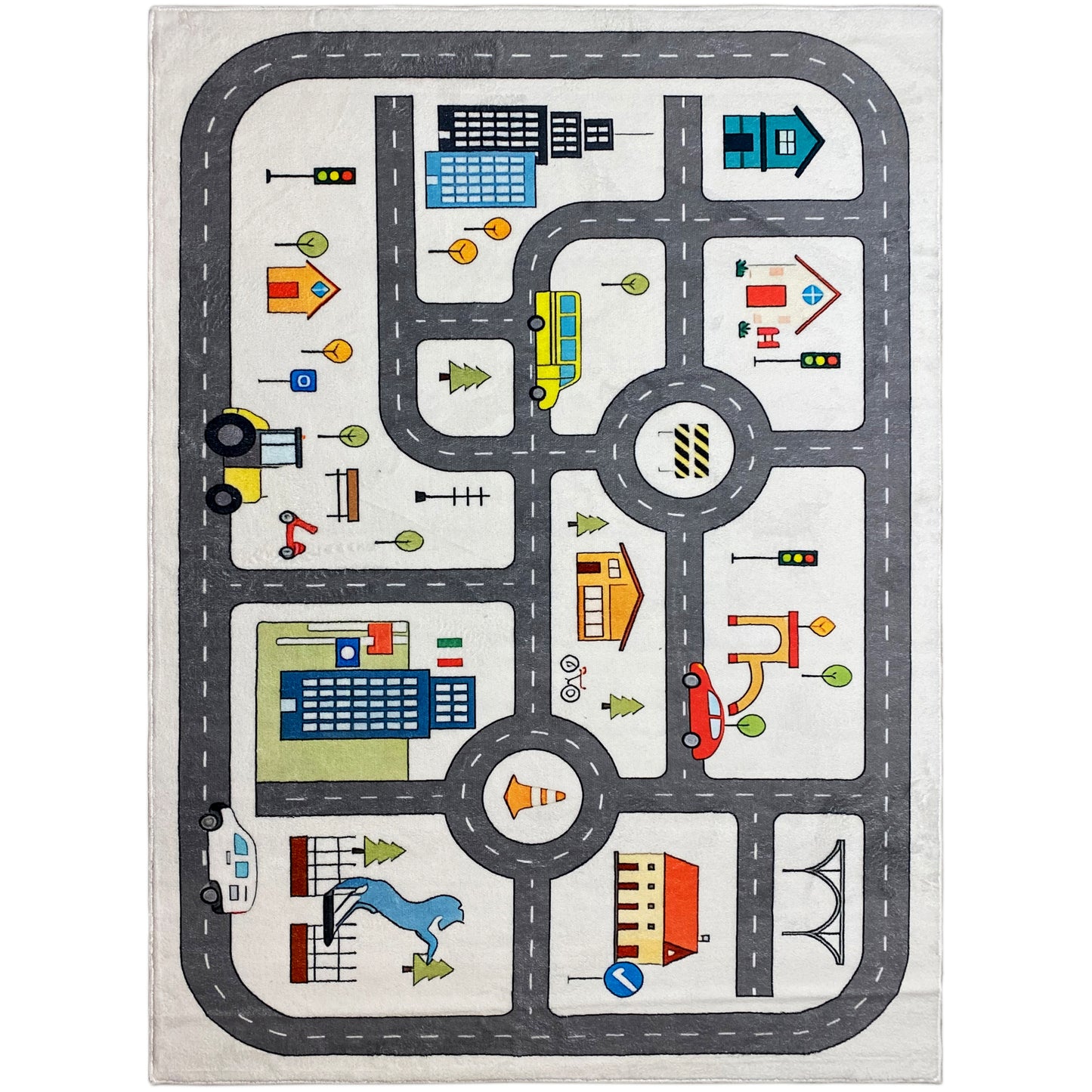Children's Rug "Street", gray, 140x200 cm