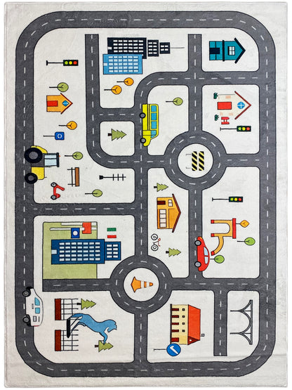 Children's Rug "Street", gray, 140x200 cm