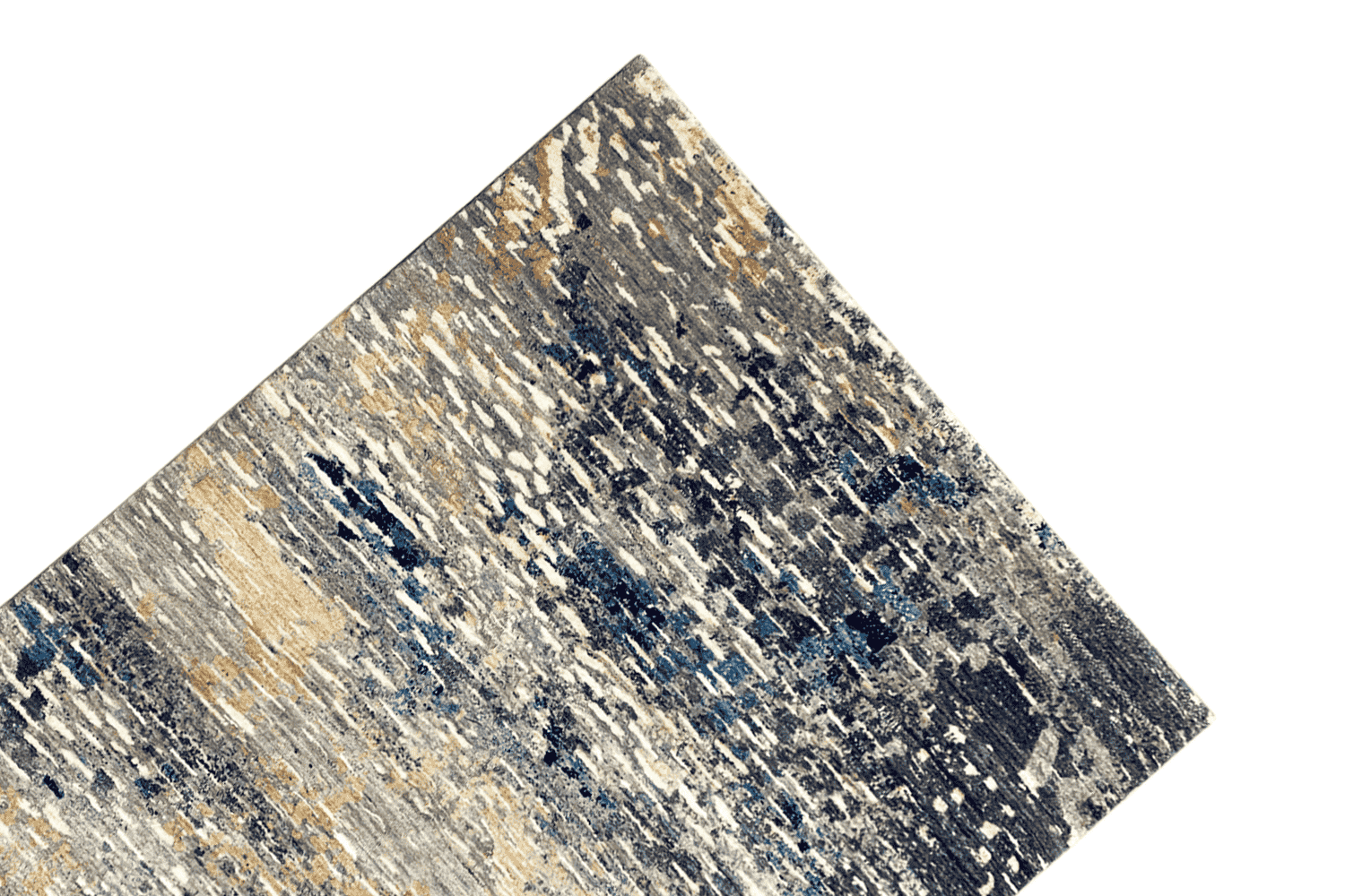 Moderner Multicolor Abstrakter Designer Teppich - Handgefertigt aus Wolle/Viskose, 199x153 cm (6.5x5 ft) - German Carpet Shop