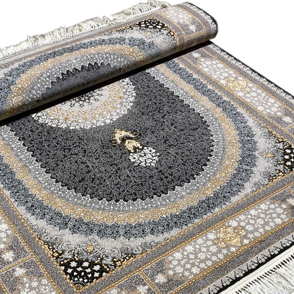 Stilvoller Teppich im Medaillon-Muster, strapazierfähig und pflegeleicht