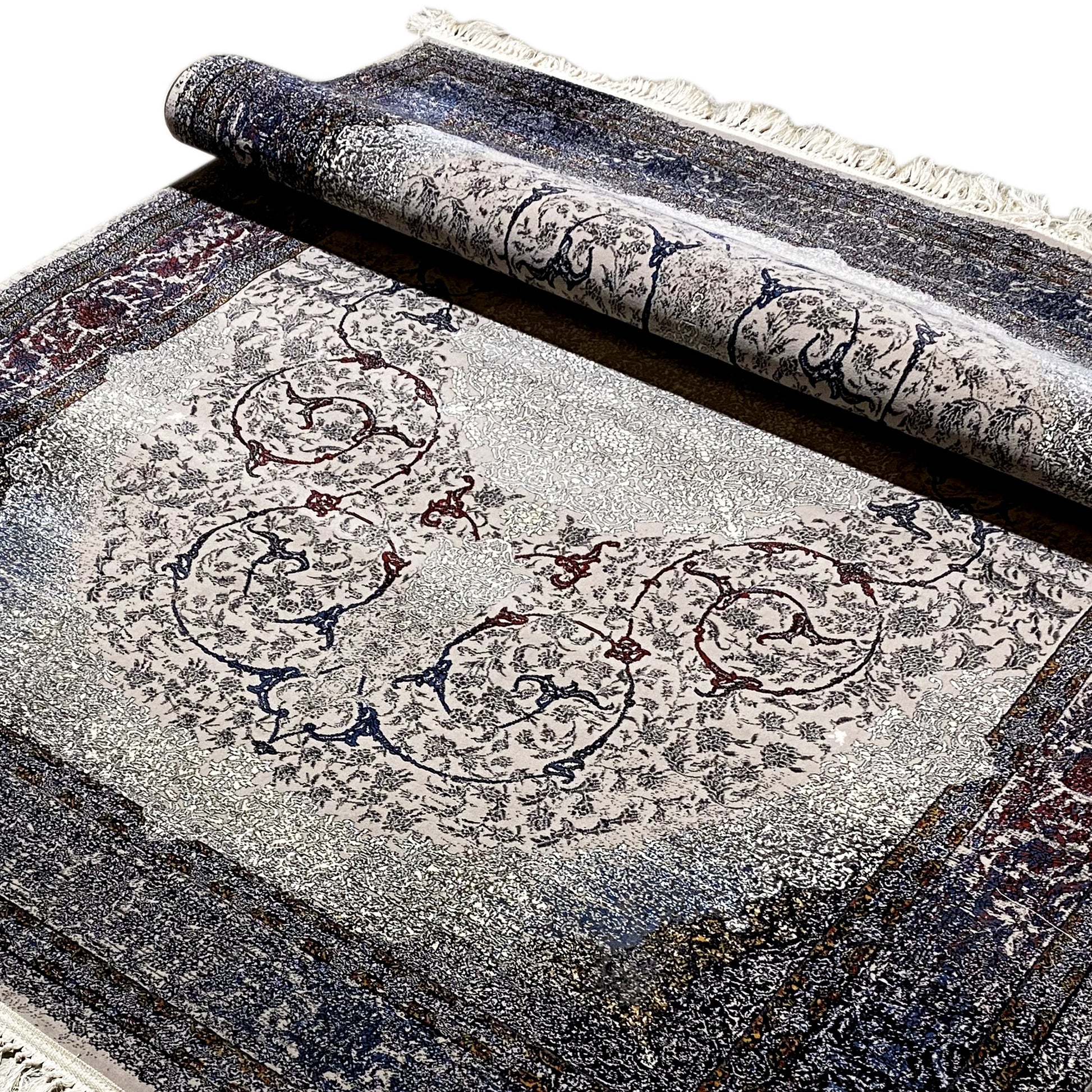 Eleganter, pflegeleichter Teppich für Esszimmer oder Büro, Muster im Perser-Stil