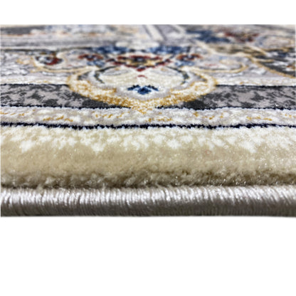 Creme-grauer Medaillon-Teppich 160x230cm maschinell hergestellt