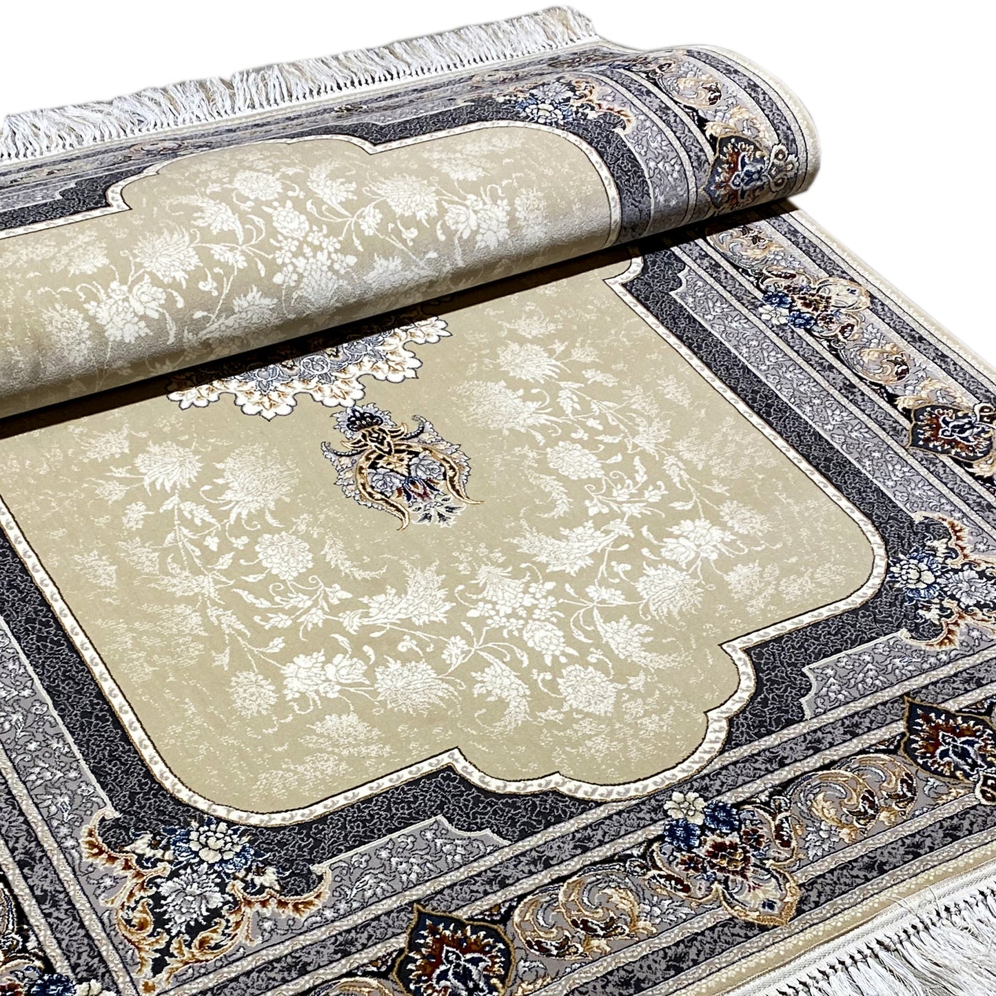 Bodenbelag Teppich 160x230cm maschinell gewebt mit elegantem Medaillon-Design