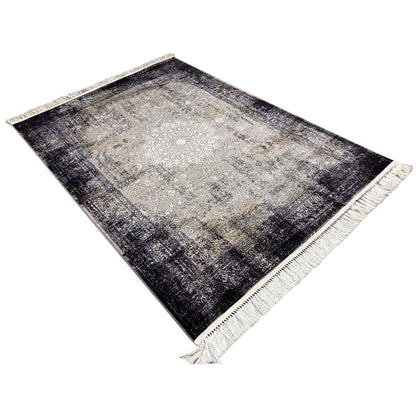 Moderner Deko Teppich Emilia mit filigranen Ornamenten in Beige-Grau