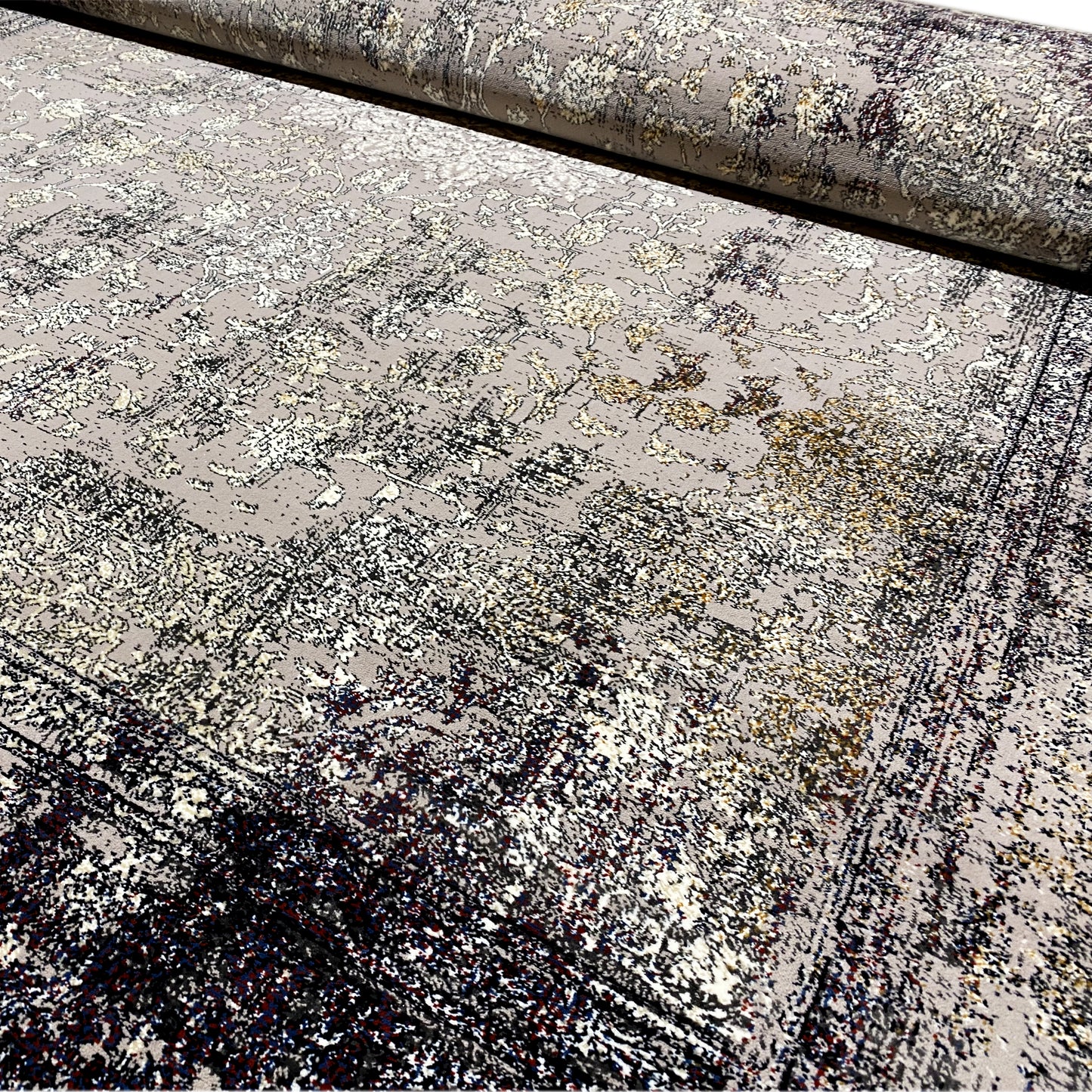 Hochwertiger Teppich in Grau-Schwarz im traditionellen Muster für elegante Einrichtung