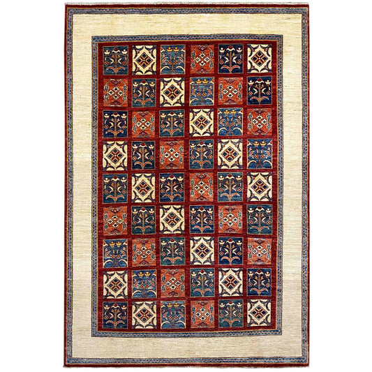 Khorjin-Teppich - Geometrisches Blumendesign, 258x185 cm - German Carpet Shop