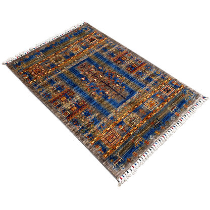 Blauer Khorjin Teppich 124x88 cm - German Carpet Shop