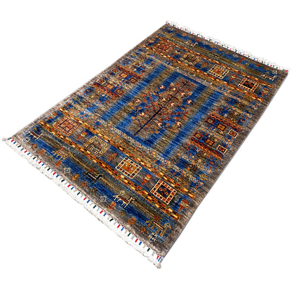 Blauer Khorjin Teppich 124x88 cm - German Carpet Shop