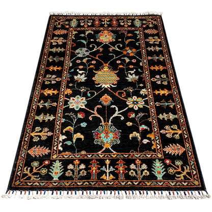 Schwarzer Khorjin Teppich 143x96 cm - German Carpet Shop