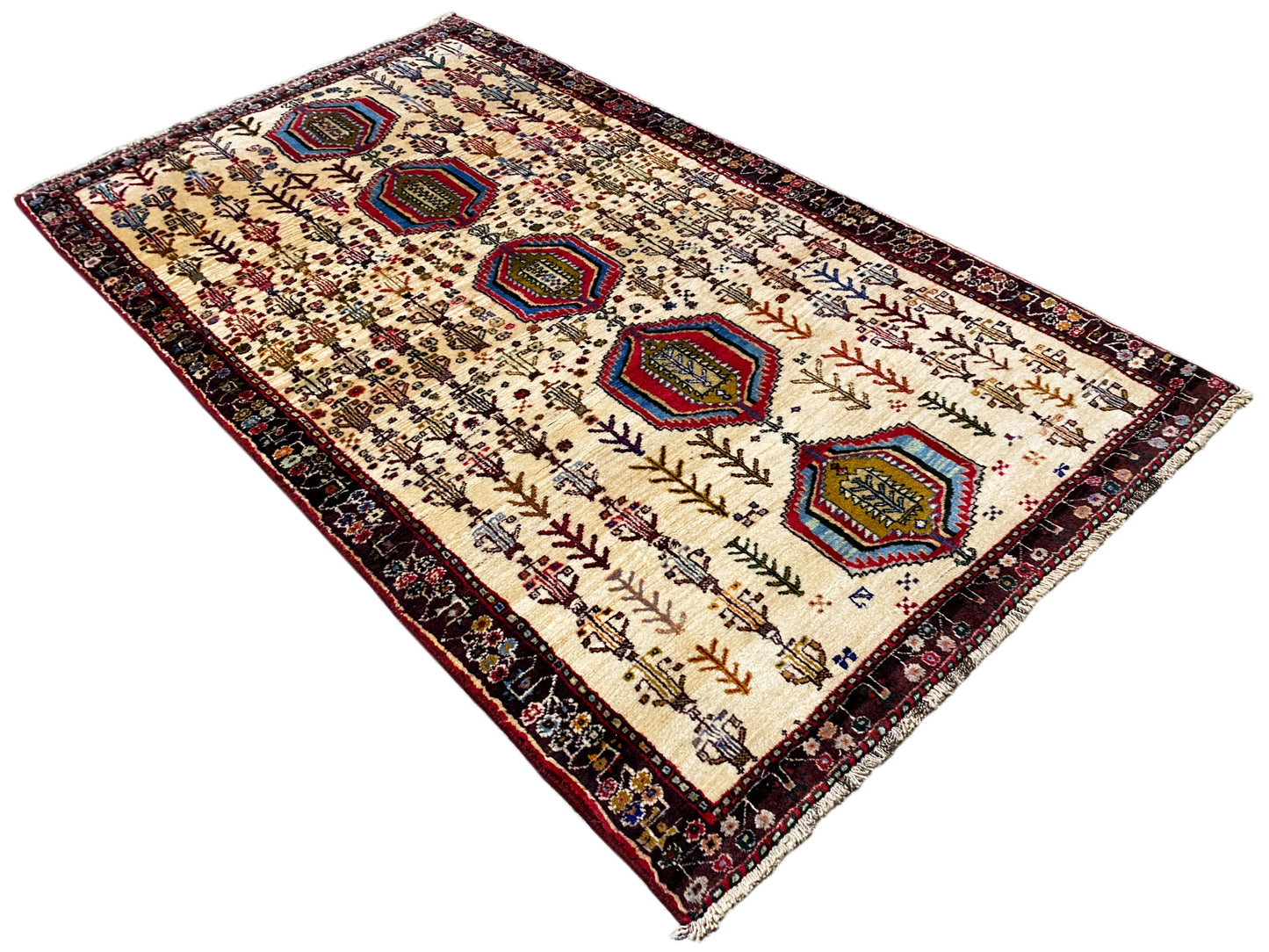 Wohnzimmer Orientalischer Wollteppich Baluch creme Design