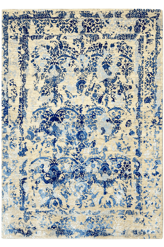 Moderner Designer-Teppich – Indisches Blumenmuster – 245x179 cm (8x5.9ft) - German Carpet Shop