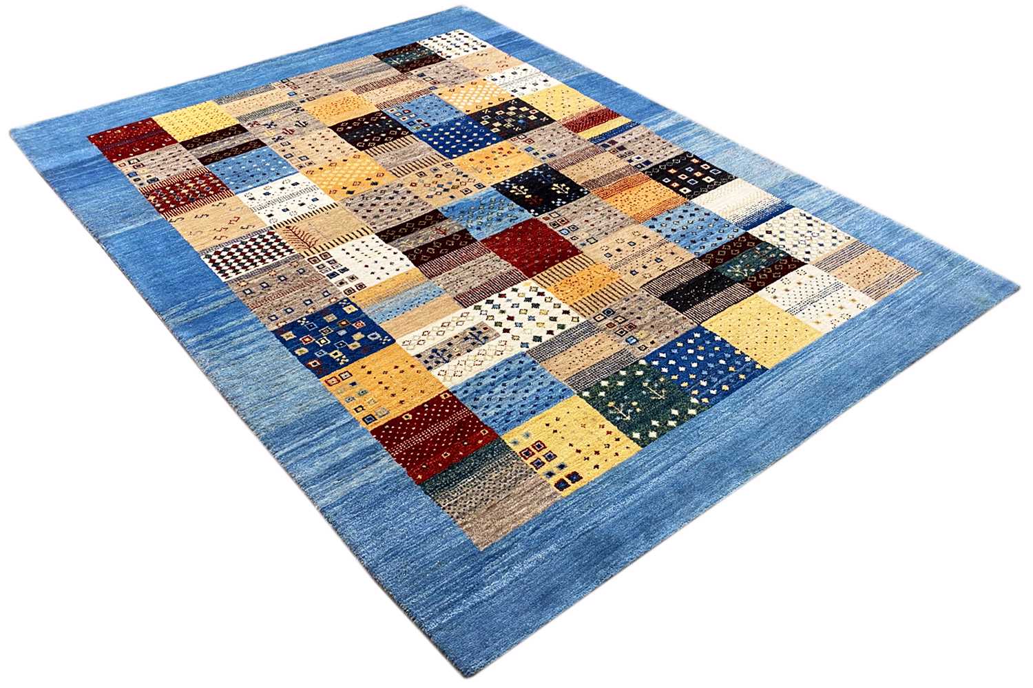 Geometrischer Gabbeh Teppich (180x240 cm / 6x8 ft) - German Carpet Shop