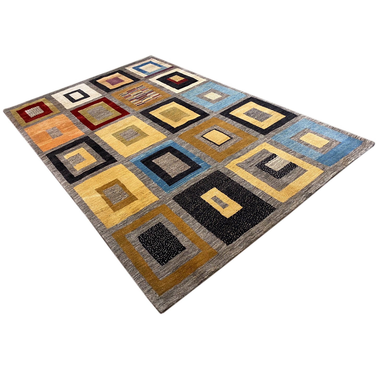 Gabbeh Exklusiver Teppich Grau 300x195 cm - German Carpet Shop