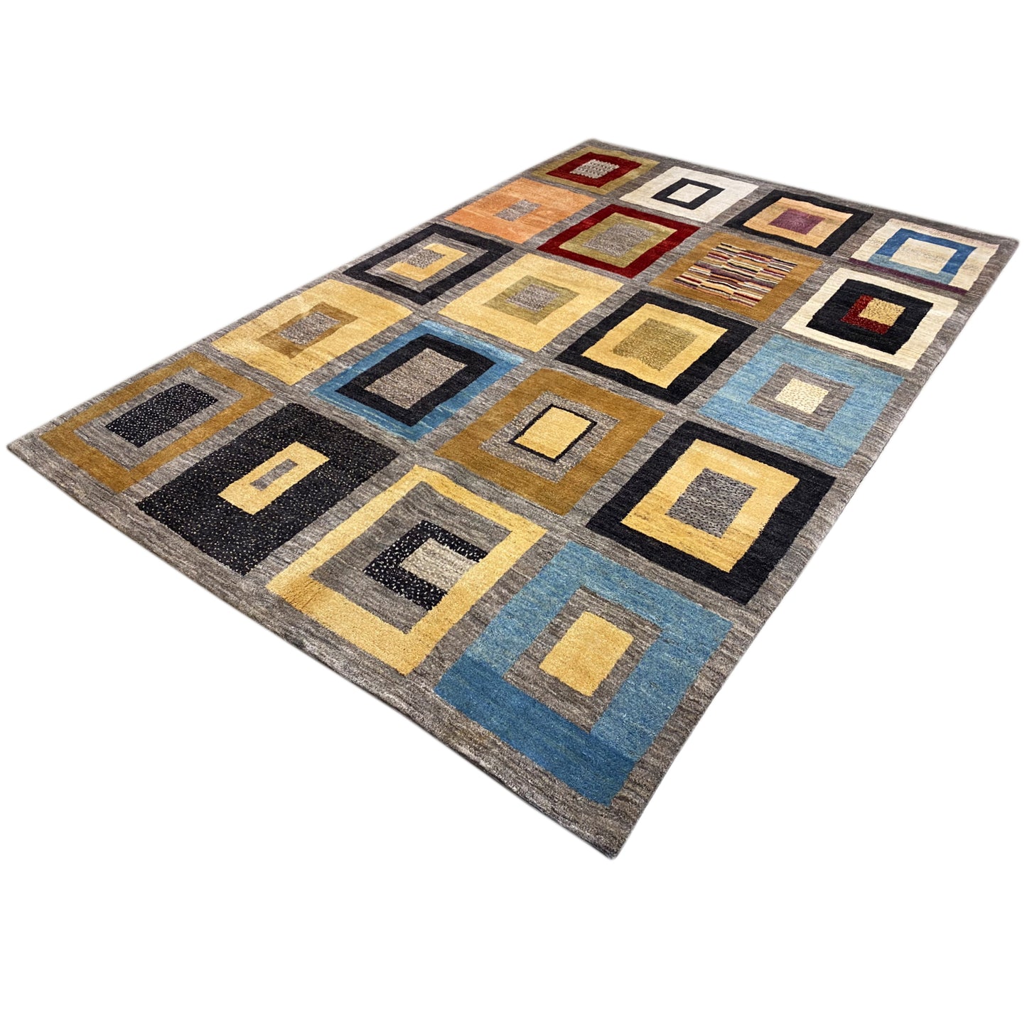 Gabbeh Exklusiver Teppich Grau 300x195 cm - German Carpet Shop