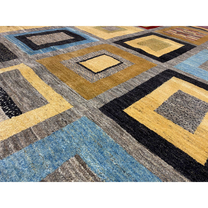 Gabbeh Exklusiver Teppich Grau 300x195 cm - German Carpet Shop