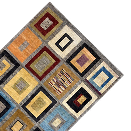 Gabbeh Exklusiver Teppich Grau 300x195 cm - German Carpet Shop