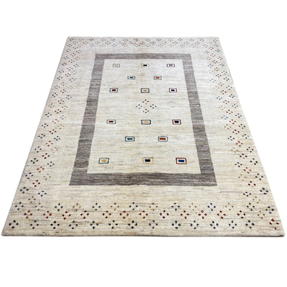 Gabbeh Teppich Beige 197x145 cm - German Carpet Shop