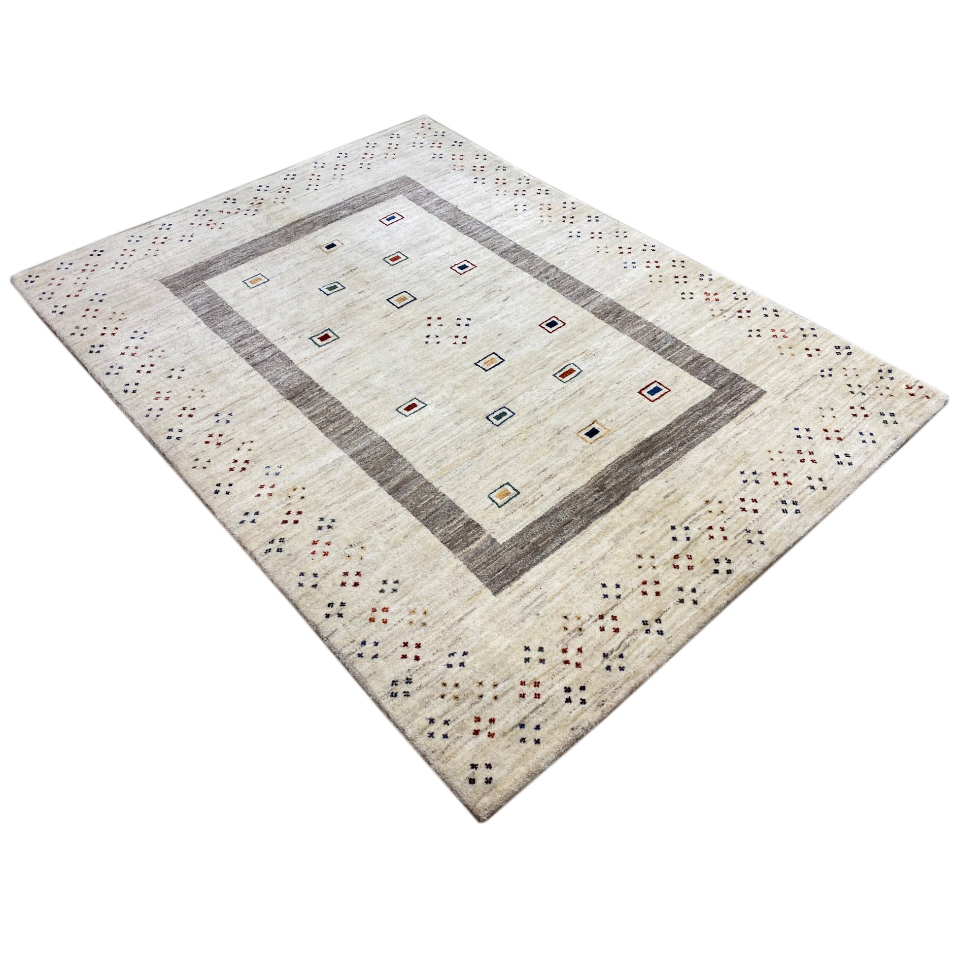 Gabbeh Teppich Beige 197x145 cm - German Carpet Shop