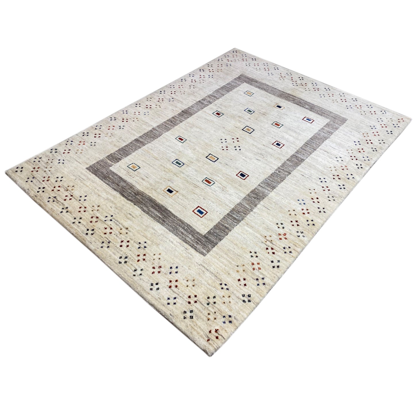 Gabbeh Teppich Beige 197x145 cm - German Carpet Shop