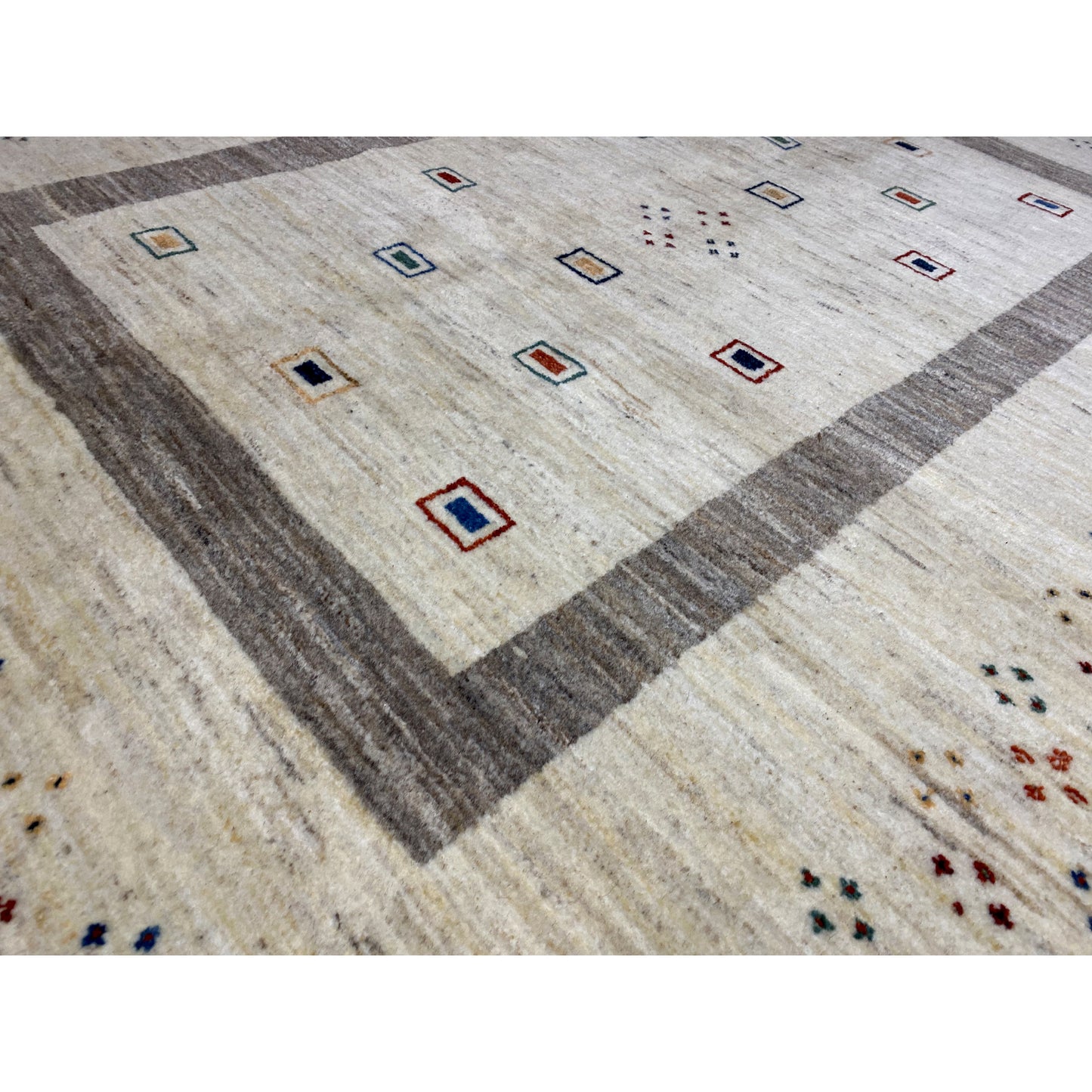 Gabbeh Teppich Beige 197x145 cm - German Carpet Shop