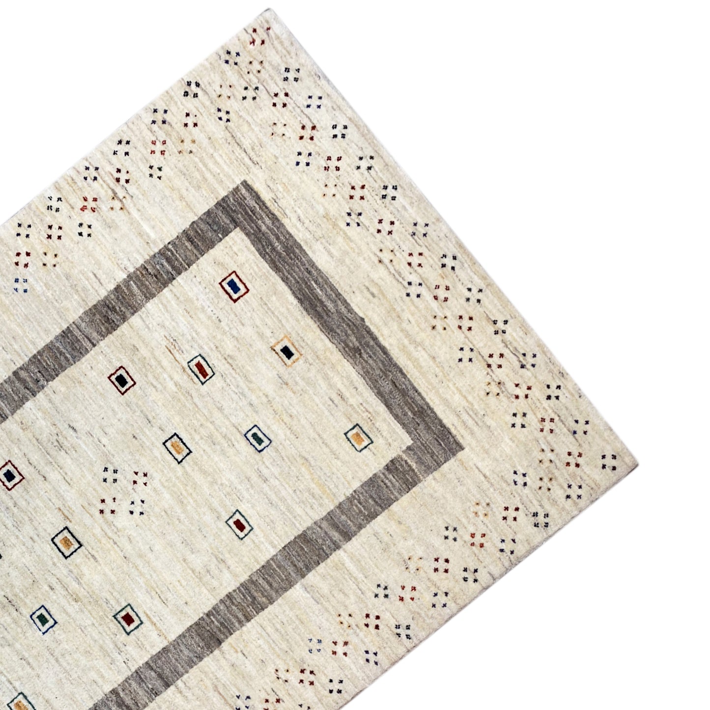 Gabbeh Teppich Beige 197x145 cm - German Carpet Shop