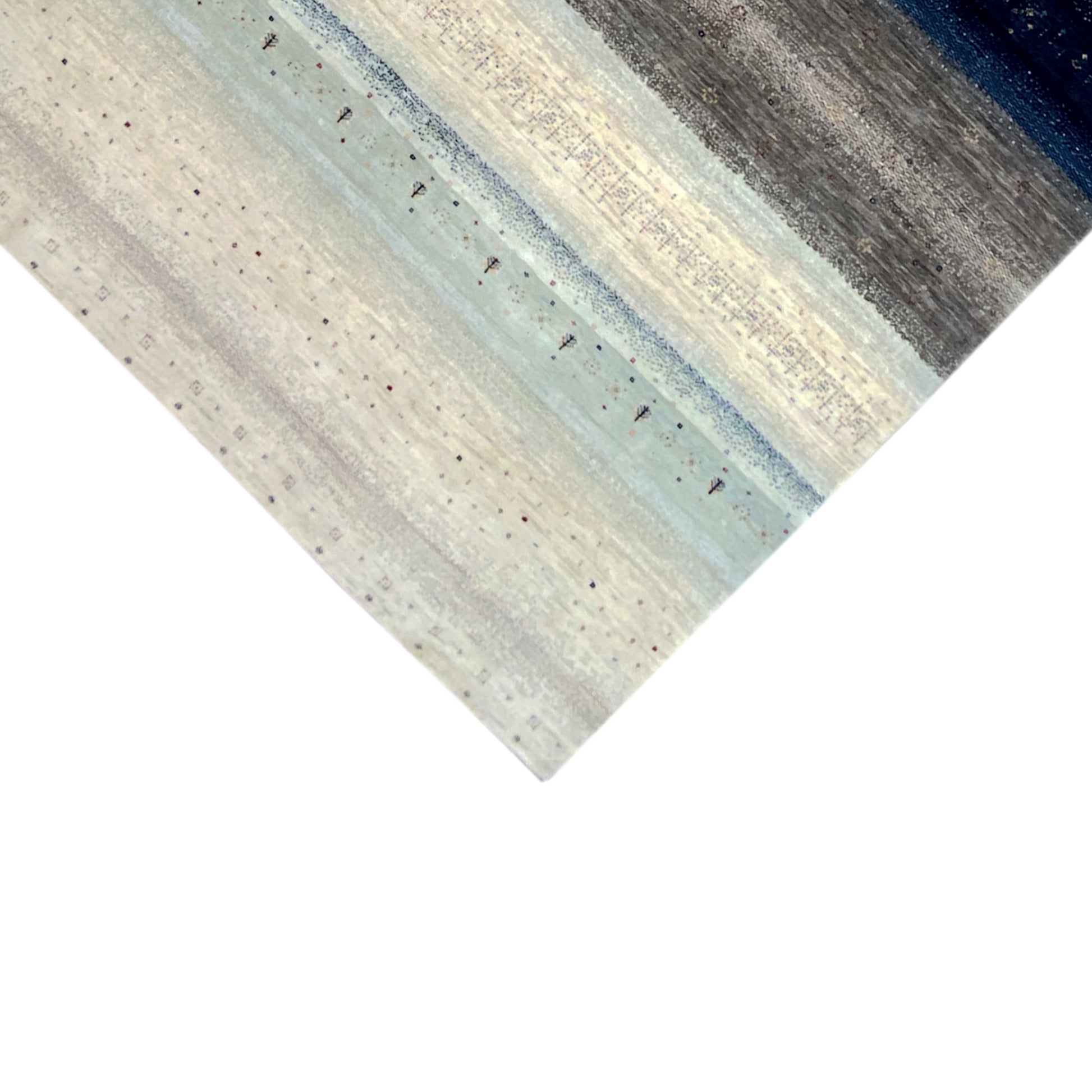 Gabbeh Exklusiver Teppich Blau/Grau 290x198 cm - German Carpet Shop