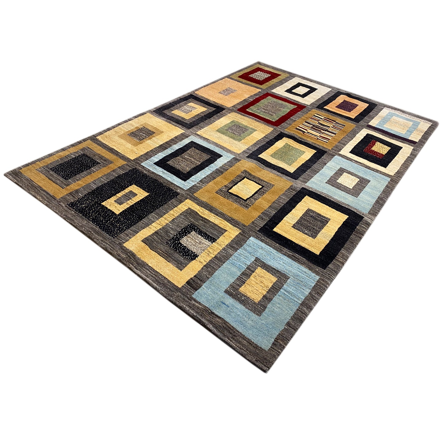 Gabbeh Exklusiver Teppich Bunt 294x199 cm - German Carpet Shop