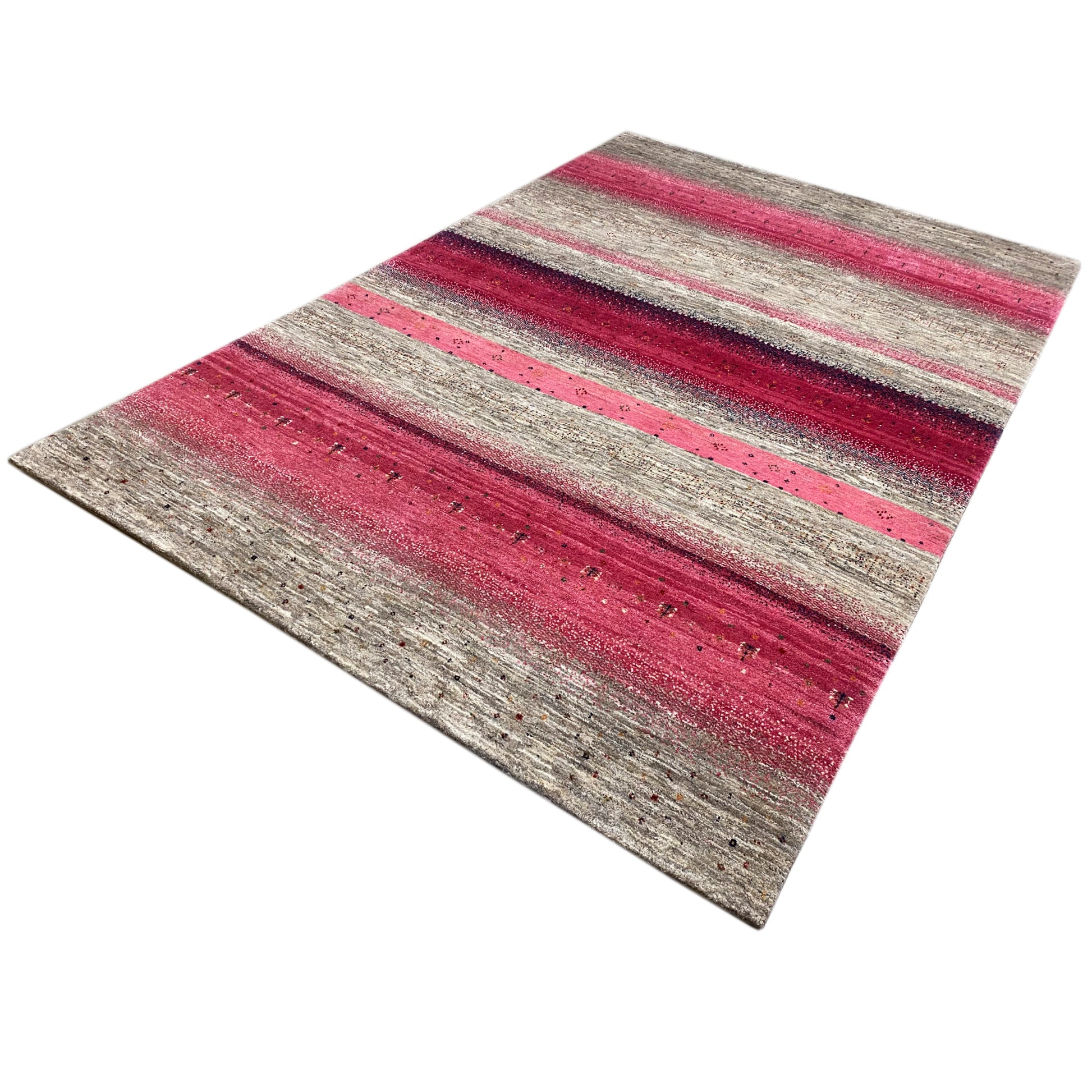 Gabbeh Exklusiver Teppich Rosa/Grau 294x199 cm - German Carpet Shop