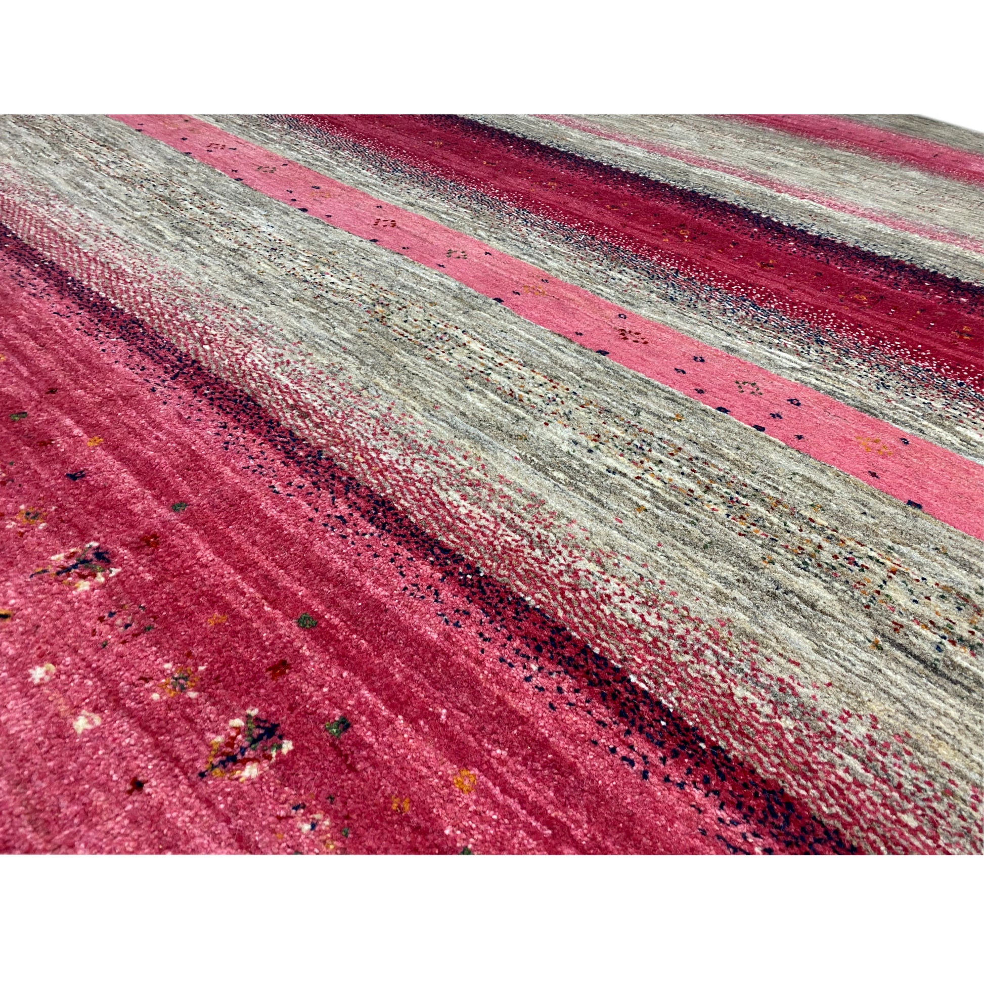Gabbeh Exklusiver Teppich Rosa/Grau 294x199 cm - German Carpet Shop