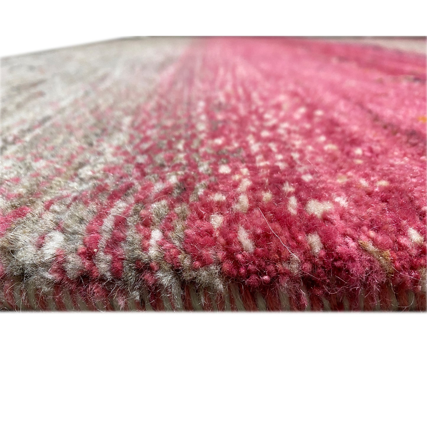Gabbeh Exklusiver Teppich Rosa/Grau 294x199 cm - German Carpet Shop